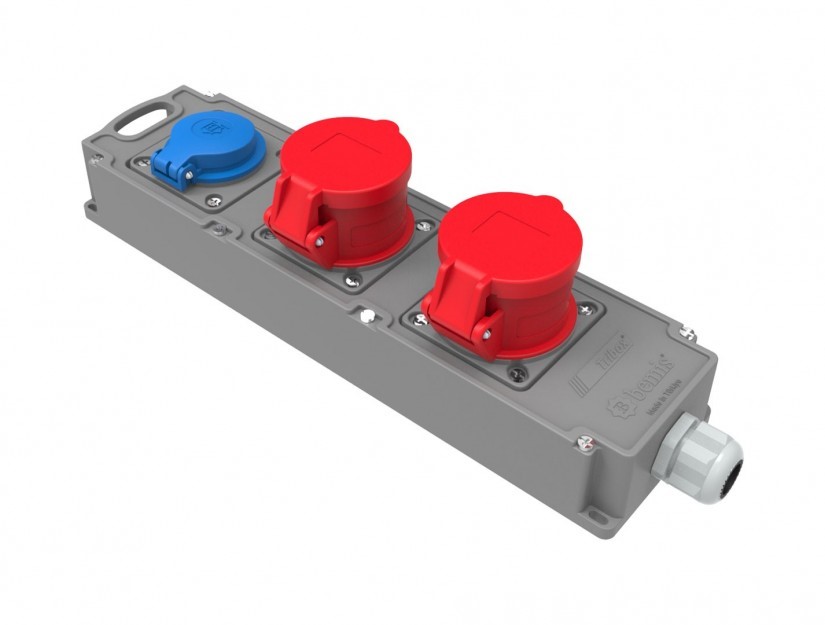 org_638588189273339475 Bemis Grup Priz 3 Lü (5X16a 2Ad+1x16a 1Ad) Tribox - Görsel 1