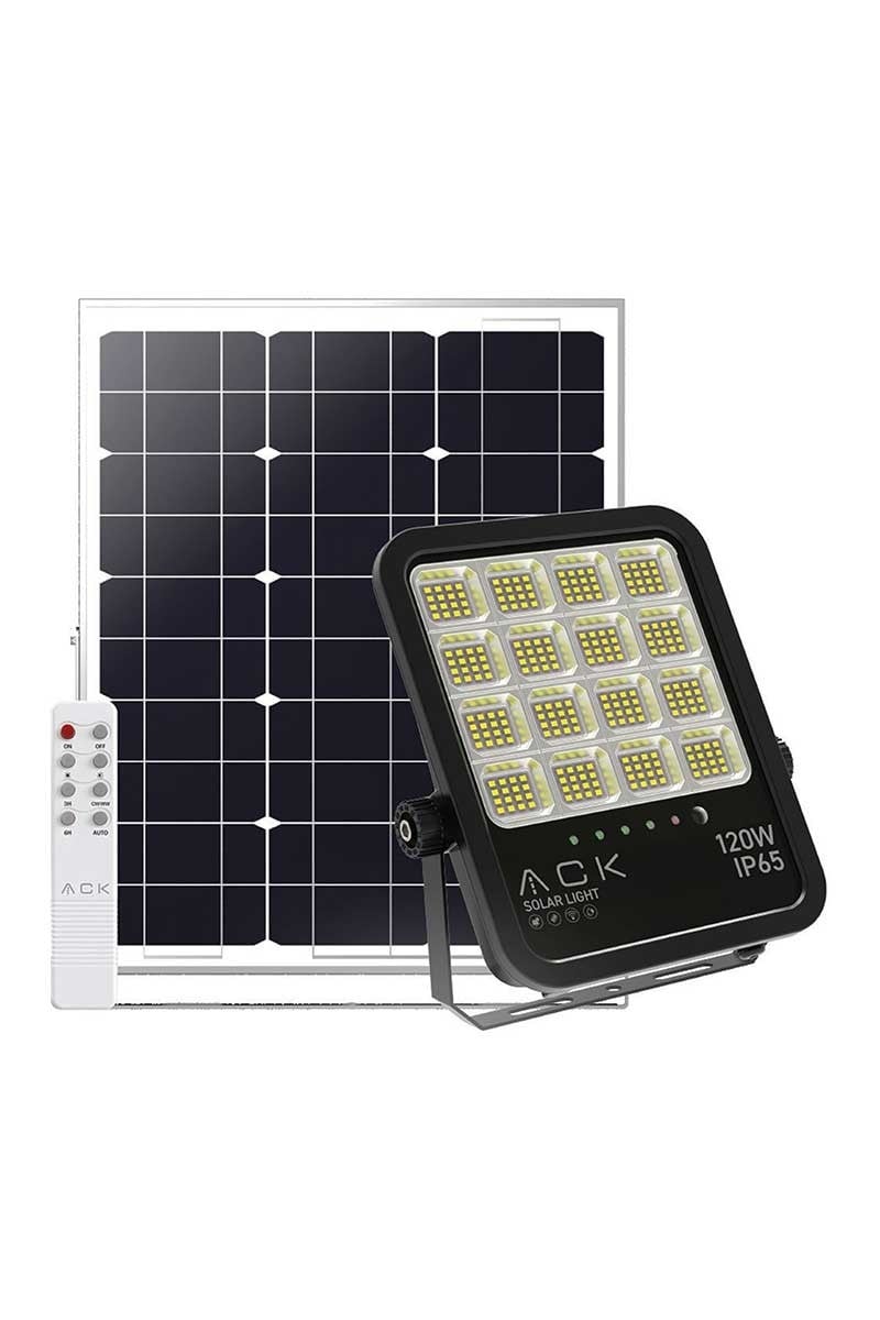 org_638590579714441906 Ack 120W Solar Led Projektör 6500K 4000K 3000K Ayarlanabilir Ip65 - Görsel 1