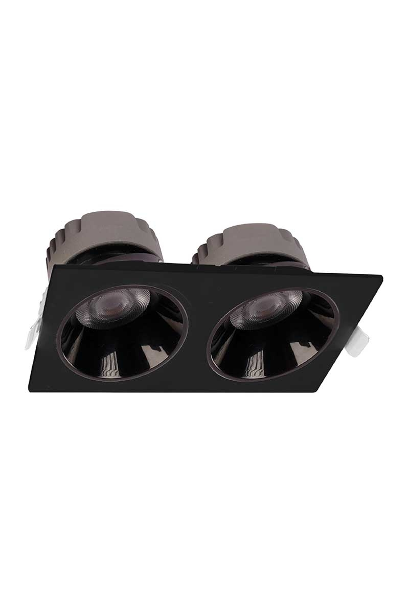 org_638920832901850306 Ack Led Spot 2X10w Sıva Altı Kare Downlıght Siyah 3000K - Görsel 1