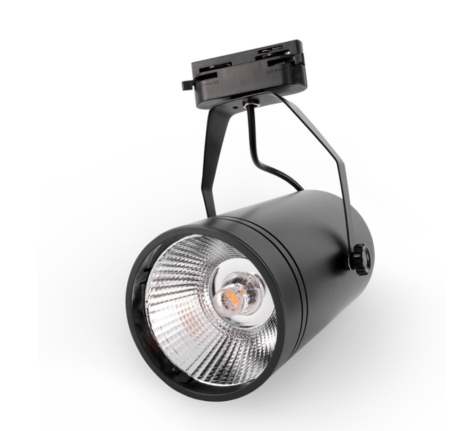 org_638923135227963102 Ack Cob Led Ray Armatür Trifaze 30W Siyah 3000K - Görsel 1