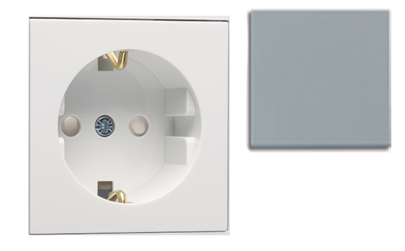 org_638935324403784168 Makel Karea Gümüş Çocuk Korumalı Topraklı Priz Modül+kapak - Görsel 1