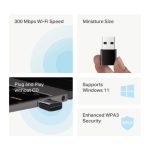 Tp-Link Mercusys MA12N N300 Nano 300Mbps Wi-Fi USB Adaptör - Görsel 2